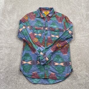 Stapleford Southwestern Geometric Print Long Sleeve Button Up Shirt Men's S